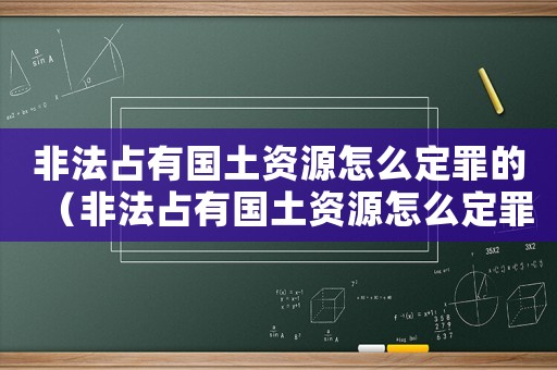 非法占有國土資源怎么定罪的（非法占有國土資源怎么定罪）