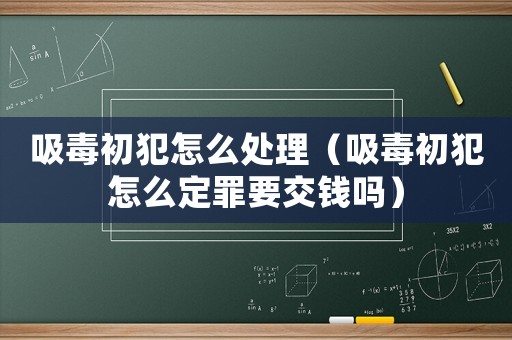 吸毒初犯怎么處理（吸毒初犯怎么定罪要交錢嗎）