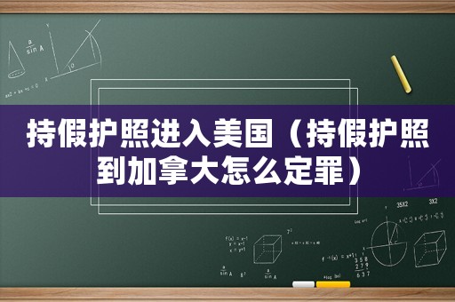 持假護照進入美國（持假護照到加拿大怎么定罪）