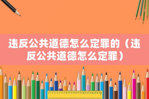 違反公共道德怎么定罪的（違反公共道德怎么定罪）