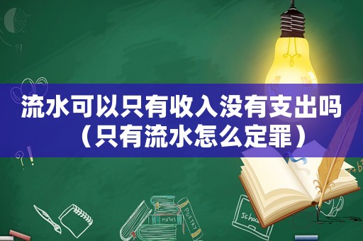 流水可以只有收入沒有支出嗎（只有流水怎么定罪）