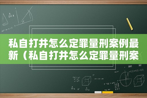 私自打井怎么定罪量刑案例最新（私自打井怎么定罪量刑案例）