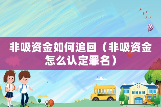 非吸資金如何追回（非吸資金怎么認定罪名）