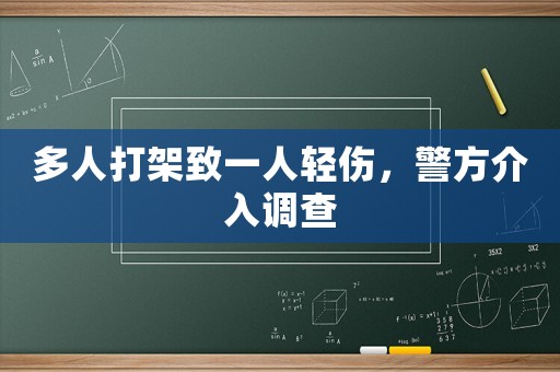 多人打架致一人輕傷，警方介入調查