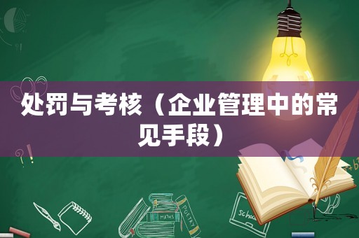 處罰與考核（企業管理中的常見手段）