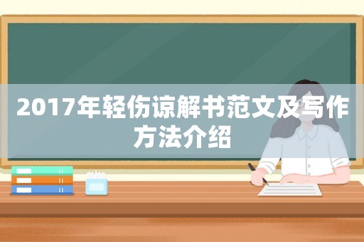 2017年輕傷諒解書范文及寫作方法介紹