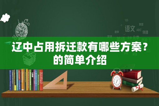 遼中占用拆遷款有哪些方案？的簡單介紹