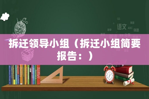 拆遷領導小組（拆遷小組簡要報告：）