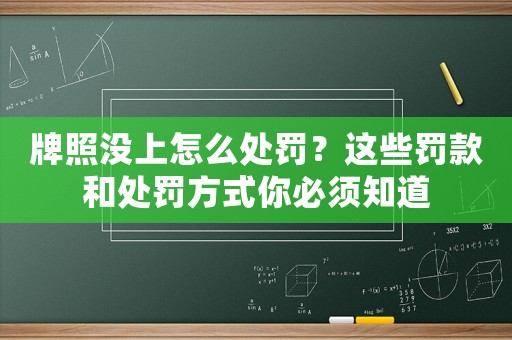 牌照沒上怎么處罰？這些罰款和處罰方式你必須知道