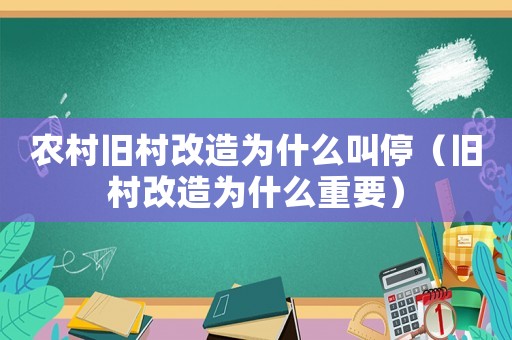 農村舊村改造為什么叫停（舊村改造為什么重要）