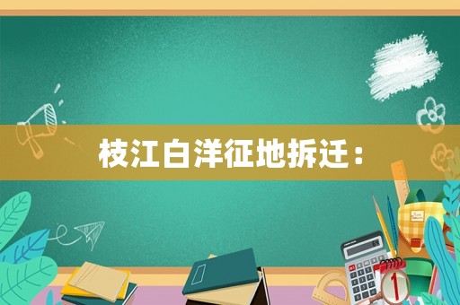 枝江白洋征地拆遷：