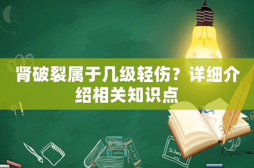 腎破裂屬于幾級輕傷？詳細介紹相關知識點