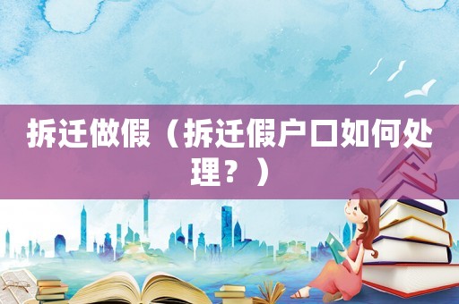 拆遷做假（拆遷假戶口如何處理？）