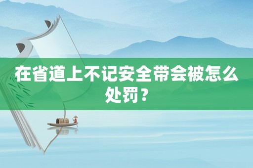 在省道上不記安全帶會(huì)被怎么處罰？