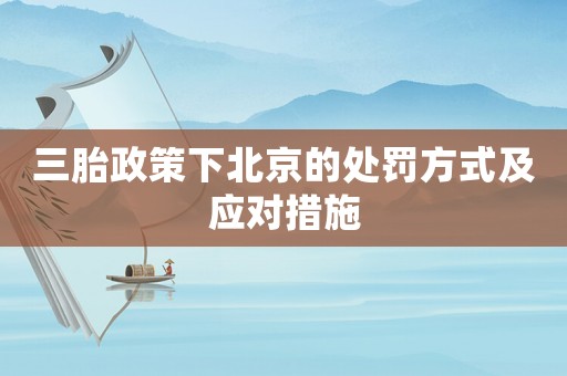 三胎政策下北京的處罰方式及應(yīng)對(duì)措施