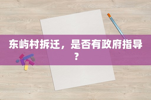 東嶼村拆遷，是否有政府指導(dǎo)？