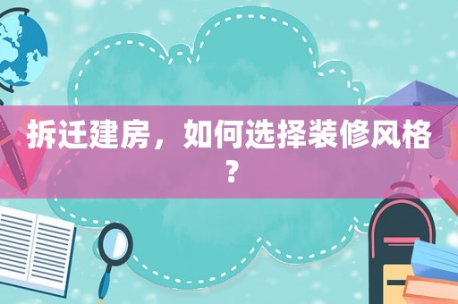 拆遷建房，如何選擇裝修風格？