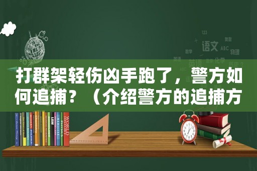 打群架輕傷兇手跑了，警方如何追捕？（介紹警方的追捕方法）