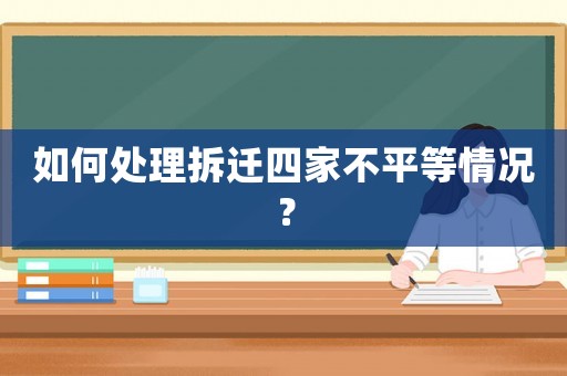 如何處理拆遷四家不平等情況？