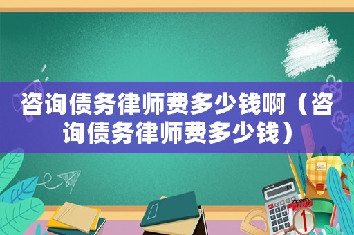 咨詢債務律師費多少錢啊（咨詢債務律師費多少錢）