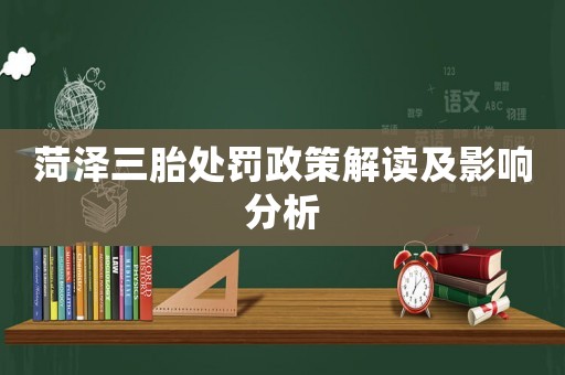 菏澤三胎處罰政策解讀及影響分析