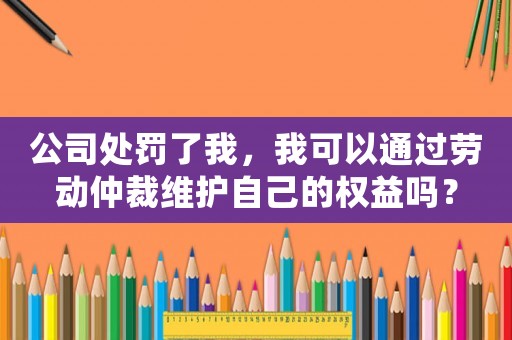 公司處罰了我，我可以通過勞動(dòng)仲裁維護(hù)自己的權(quán)益嗎？