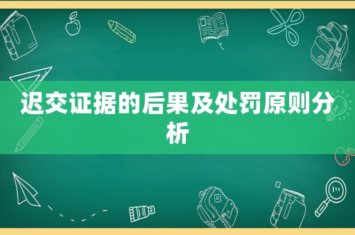 遲交證據的后果及處罰原則分析