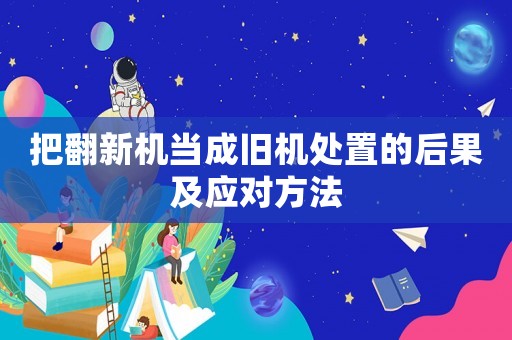 把翻新機當成舊機處置的后果及應對方法