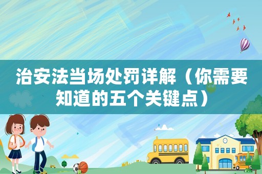 治安法當(dāng)場(chǎng)處罰詳解（你需要知道的五個(gè)關(guān)鍵點(diǎn)）