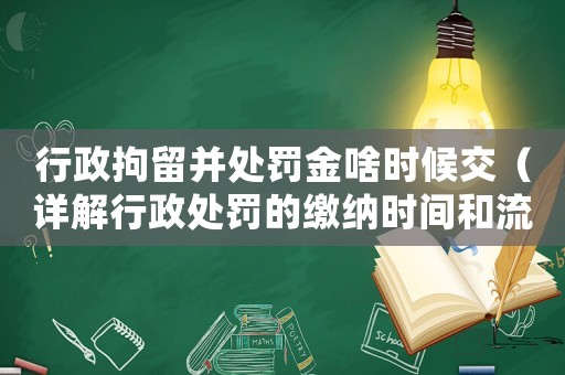 行政拘留并處罰金啥時候交（詳解行政處罰的繳納時間和流程）