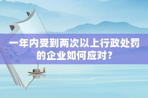 一年內受到兩次以上行政處罰的企業如何應對？