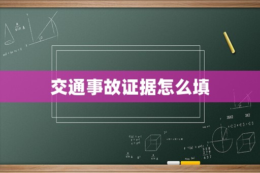 交通事故證據(jù)怎么填