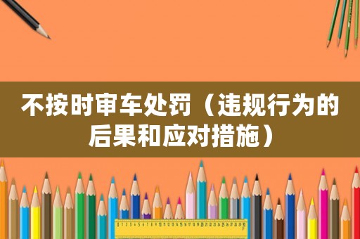 不按時審車處罰（違規行為的后果和應對措施）