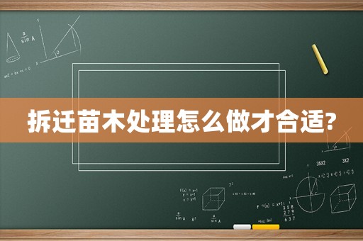 拆遷苗木處理怎么做才合適?