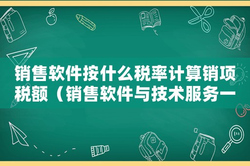 銷售軟件按什么稅率計算銷項稅額（銷售軟件與技術(shù)服務(wù)一般納稅人訂定以什么為標準呢）