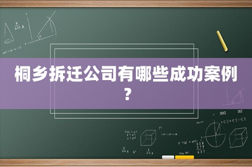 桐鄉拆遷公司有哪些成功案例？