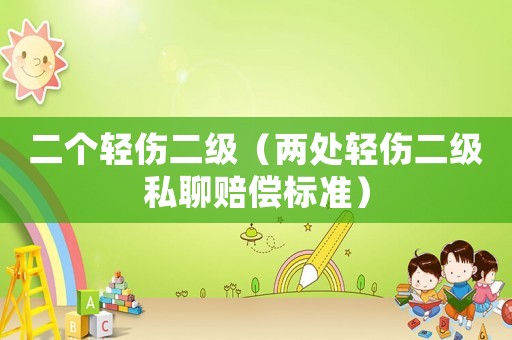 二個輕傷二級（兩處輕傷二級私聊賠償標準）