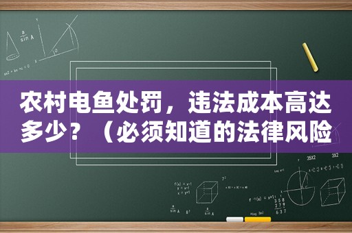 農村電魚處罰，違法成本高達多少？（必須知道的法律風險）