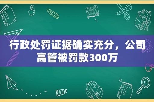 行政處罰證據確實充分，公司高管被罰款300萬
