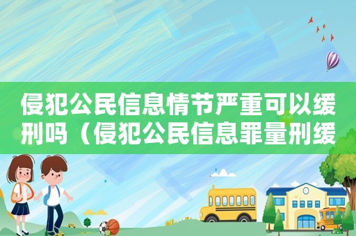 侵犯公民信息情節嚴重可以緩刑嗎（侵犯公民信息罪量刑緩刑案例）