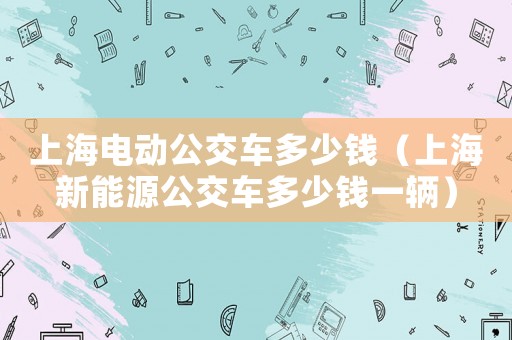 上海電動公交車多少錢（上海新能源公交車多少錢一輛）