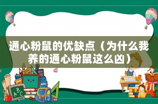 通心粉鼠的優缺點（為什么我養的通心粉鼠這么兇）