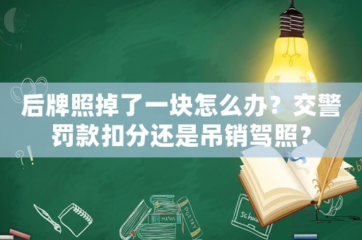 后牌照掉了一塊怎么辦？交警罰款扣分還是吊銷駕照？