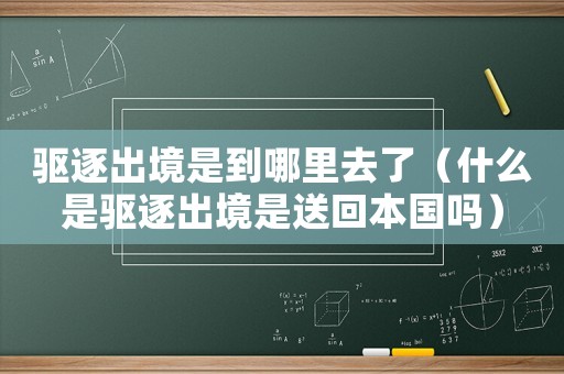 驅逐出境是到哪里去了（什么是驅逐出境是送回本國嗎）