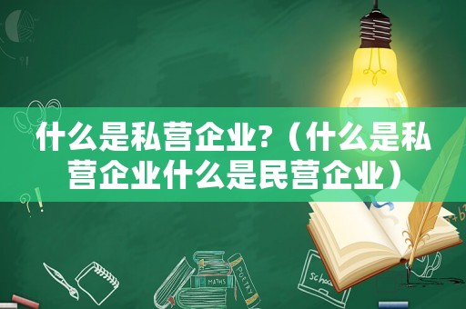 什么是私營企業?（什么是私營企業什么是民營企業）