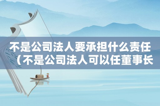 不是公司法人要承擔什么責任（不是公司法人可以任董事長嗎）