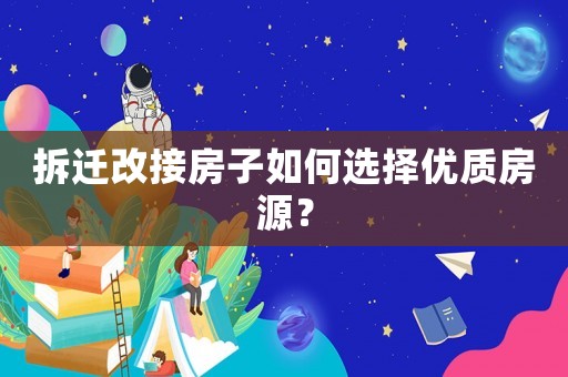 拆遷改接房子如何選擇優(yōu)質(zhì)房源？
