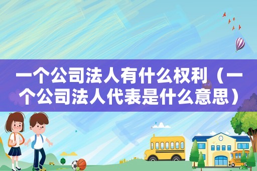 一個公司法人有什么權利（一個公司法人代表是什么意思）