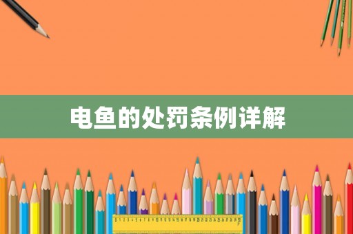 電魚的處罰條例詳解