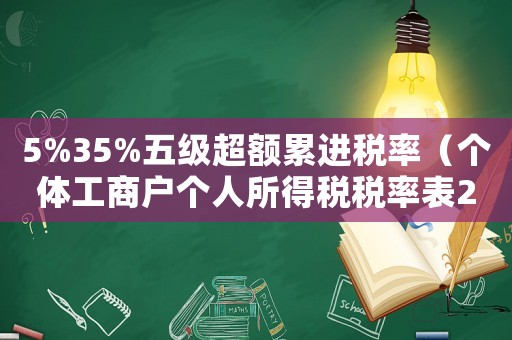5%35%五級(jí)超額累進(jìn)稅率（個(gè)體工商戶個(gè)人所得稅稅率表2023）